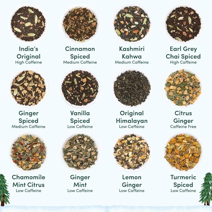Limited Edition - Advent Calendar 2025 Folding Gift Box | 24 Unique Loose Leaf Teas - Holiday Gift Pack | Christmas Advent Calendar 2025 for Adults, Advent Calendar 2025 Adult Women and Men | VAHDAM - Bloomnest