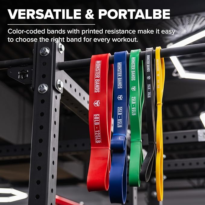 Pull Up Bands, Resistance Bands (Set of 5) – Pull Up Assistance Bands Set – Exercise Workout Bands for Working Out, Strength Training, Stretching & Physical Therapy - Bloomnest