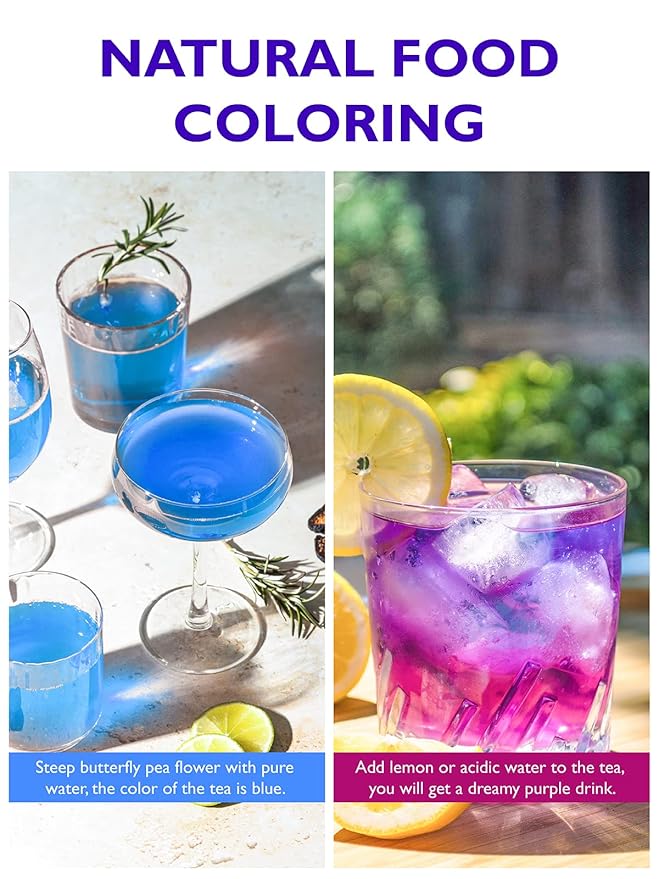 TeeLux Butterfly Pea Flower Tea Bags - Premium Dried Butterfly Pea Flower for Blue & Purple Drinks and Food Coloring, 30 Tea Bags - Bloomnest