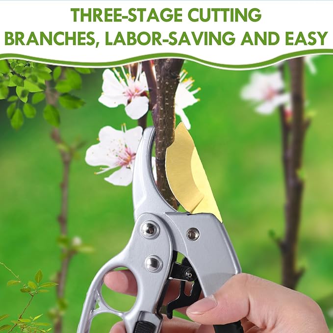 Ultra Sharp Germany Titanium Steel Pruning Shears - Cuts 3X Easier, Weak Hand Arthritis Snips, Rust-Resistant, Effortlessly 1-Inch Cut Capacity Garden Scissors, Ergonomic Handle - Bloomnest