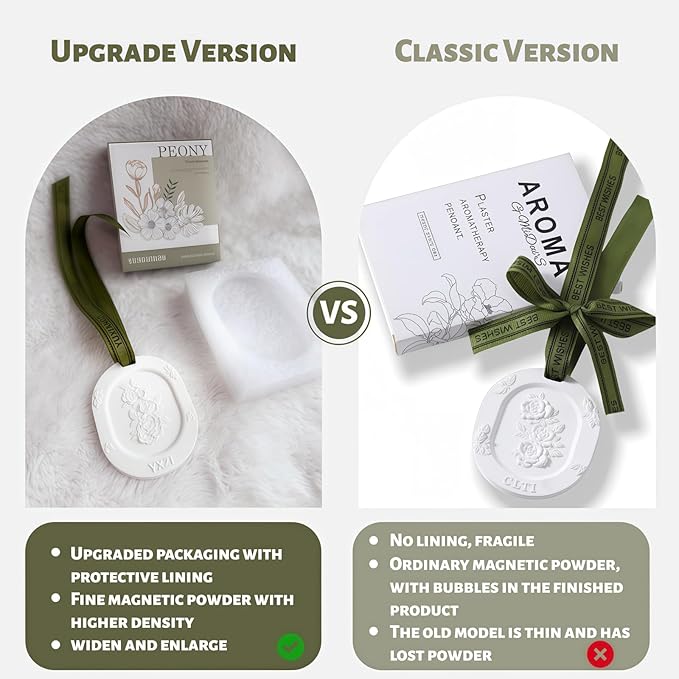 Essential Oil Diffuser, 3pcs Plaster Passive Essential Oil Diffuser for Armoire, Cars, Bathroom Etc. Non-Electric, BatteryFree, Improves Sleep, and Relieves Stress, Sage Green - Bloomnest