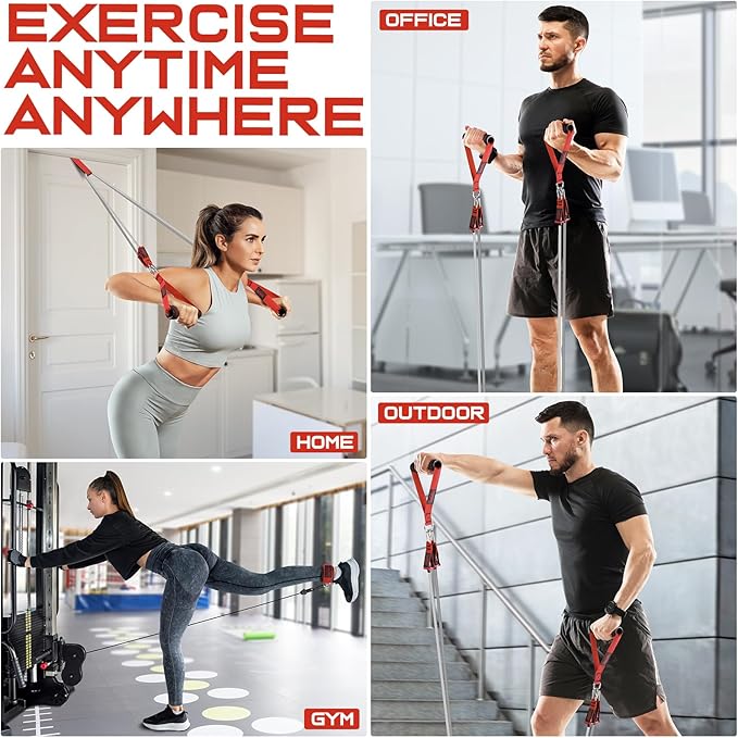 WALITO Resistance Bands Set - Exercise Bands with Handles, Door Anchor, Legs Ankle Straps, for Heavy Resistance Training, Physical Therapy, Muscle Training, Yoga, Home Workouts, Gym - Bloomnest