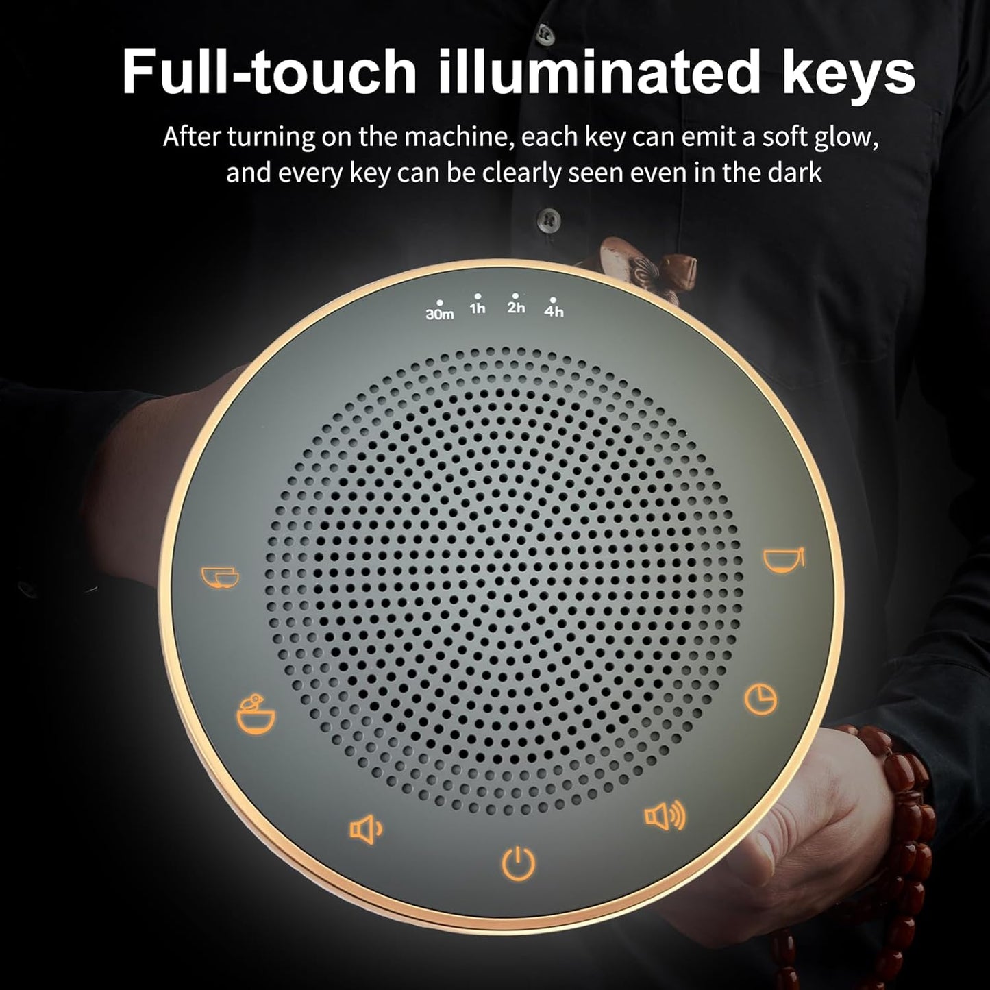 Meditation Sound Machine,Portable Electronic Singing Bowl Rifes Machine Frequency Healing,256HZ-432HZ-528HZ 9 Tones Singing Bowl Frequency Generator for Healing with 4 Level Timer and Luminous Button