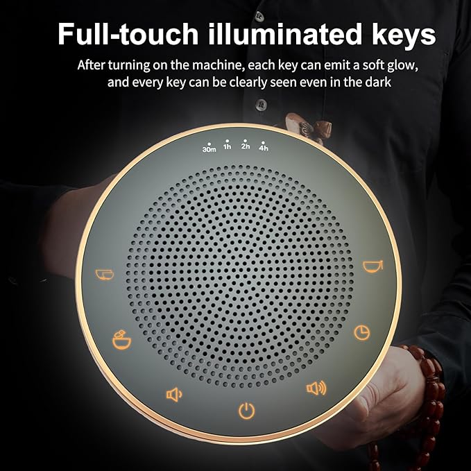 Meditation Sound Machine,Portable Electronic Singing Bowl Rifes Machine Frequency Healing,256HZ-432HZ-528HZ 9 Tones Singing Bowl Frequency Generator for Healing with 4 Level Timer and Luminous Button - Bloomnest