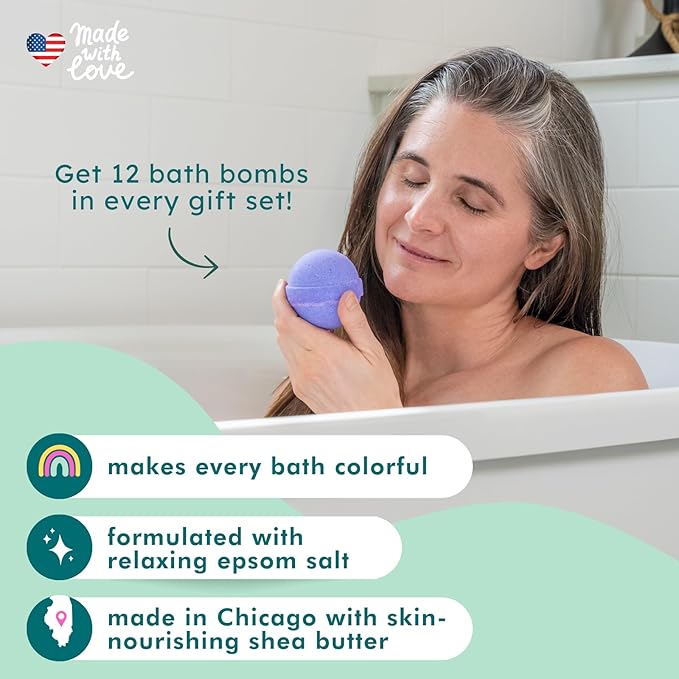 Natural Bath Bombs for Women & Men – Handmade in USA Gift Set with Essential Oils, Shea Butter & Epsom Salt – Non Toxic Spa Bath Bombs for Sensitive Skin – Anovina Relaxation Gift - Bloomnest