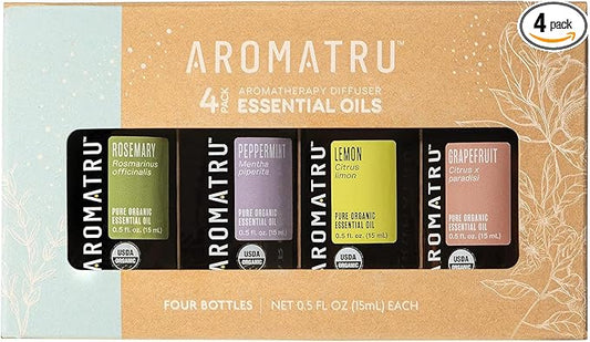 Focus Essential Oil Kit – Rosemary, Peppermint, Lemon, and Grapefruit – Organic & Wildcrafted – ISO Certified – No Synthetic Fillers – Ethically Sourced - Bloomnest