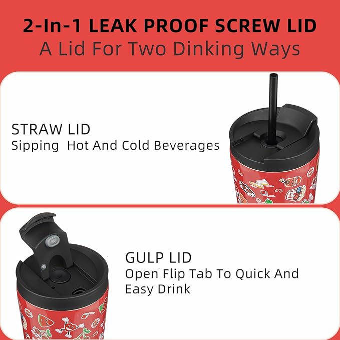 BJPKPK 22oz Tumbler With lid And Straw Stainless Steel Travel Coffee Mug Insulated Tumblers Cups,Passionate Red - Bloomnest