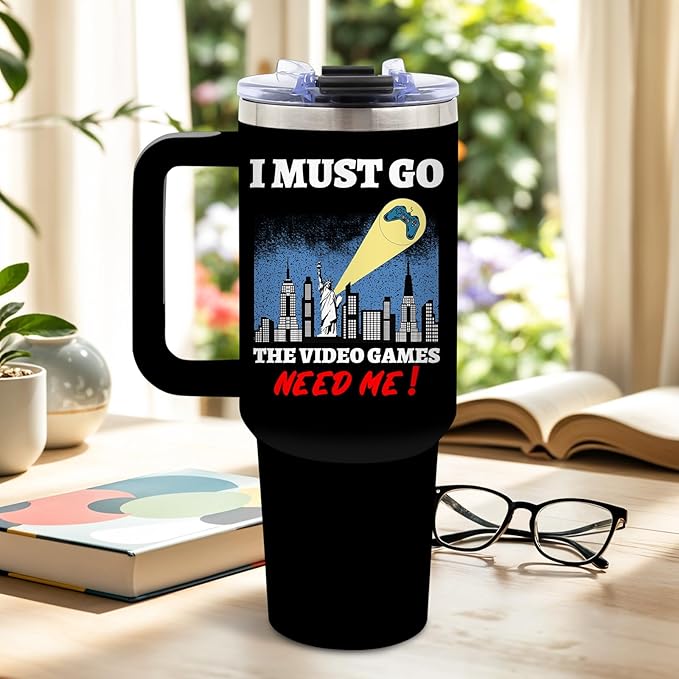 DUUV Gamer Gifts for Men, Video Game Tumbler 40 Oz with Handle and Straws, Funny Gaming Gifts for Kids Teen Boys Son Adults Dad Husband, Christmas Thanksgiving Birthday Gift for Gamers Teenage, 1PCS - Bloomnest