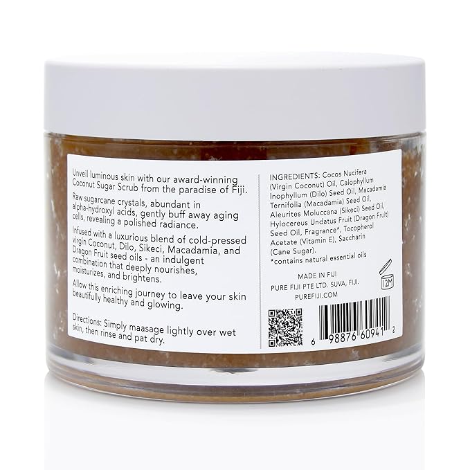 Pure Fiji Coconut Sugar Body Scrub, Dragon Fruit (10.14 Oz /300ml)