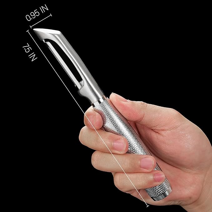 KULUNER I-Type Vegetable Peeler, Silver Chrome Finish, 304 Stainless Steel Blade, Ultra Sharp Potato Peeler for Apples, Carrots, Heavy Duty Kitchen Peeler - Bloomnest