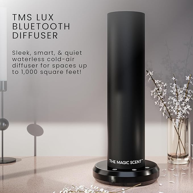 The Magic Scent Bluetooth Tower Diffuser Home & Office - Smart Ultra-Quiet for Home & Hotel - Waterless Cold-Air Programmable Professional Diffuser Machine - Essential Aroma Oil Included - Bloomnest
