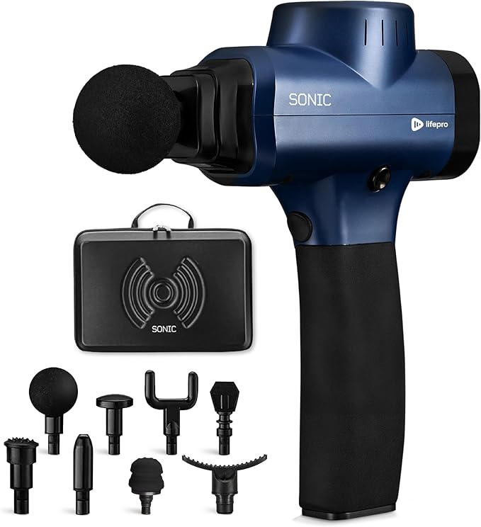 LifePro Massage Gun & Holder (Sold Separately) – Percussion Muscle Massager for Athletes with 8 Heads & 6 Speeds – Deep Tissue Back Muscle Extender for Recovery - Bloomnest