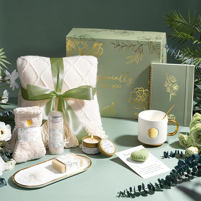 Self Care Gifts for Women Get Well Soon Gift Baskets, Birthday Gifts for Women Spa Care Package,Sympathy Inspirational Thinking of You Valentines Day Gift Set for Her Wife Girlfriend Mom Sister Friend - Bloomnest