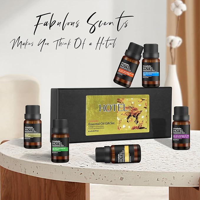 Essential Oils Set-Hotel Collection Diffuser Oil Gift Set,Premium Essential Oil for Diffusers, Home Care, Fragrance, Humidifiers (Hotel-6Pcs Set) - Bloomnest