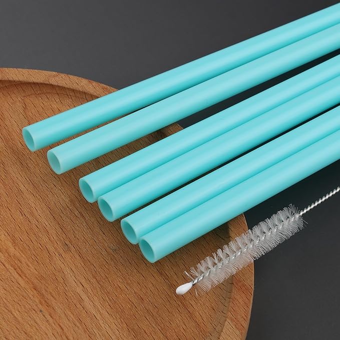 Replacement Straws Compatible with Owala Water Bottle Freepsip 24 Oz - Replacement Parts For Owala Cup 32 Oz -Accessories Set Include 6 BPA-FREE Straws and 1 Cleaning Brush Bubrike