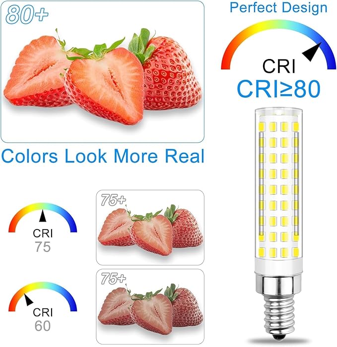 E12 Led Bulbs 100 Watt Equivalent, Dimmable Chandelier Light Bulbs 6000K Cool White 1100 Lumen for Ceiling Fan Pendant Lighting Salt Lamp,4 Pack - Bloomnest