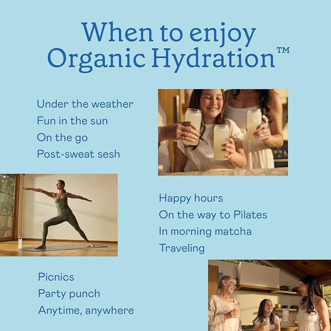 GOODONYA Organic Hydration Electrolyte Drink Mix, Certified Organic Hydration Powder, Non-GMO, Biochecked Glyphosate Free, Low Sugar, Lemonade Flavor, No Artificial Flavors, 20 Servings - Bloomnest