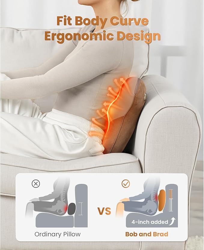 BOB AND BRAD Back Massager with Heat FSA Eligible, EZBack Corded Neck Massager for Pain Relief Deep Tissue, Shiatsu Back Shoulder and Neck Massage Pillow, Full Body Use, Ideal Gifts for Women Men - Bloomnest