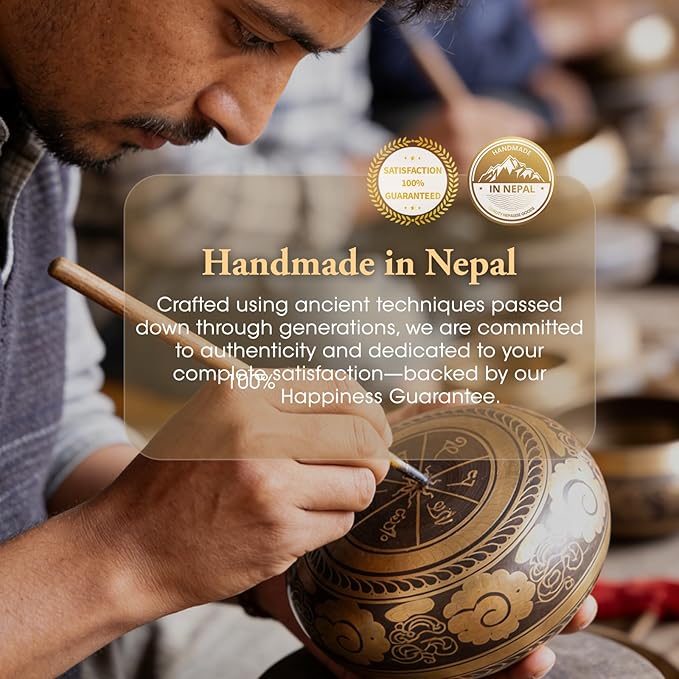 Relaehih 2-Pack Tibetan Singing Bowls Set - 100% Handmade in Nepal, Sound Bowl Meditation Set for Yoga, Chakra Healing, Meditation Gifts, Unique Gifts for Women RelaehihforEveryone