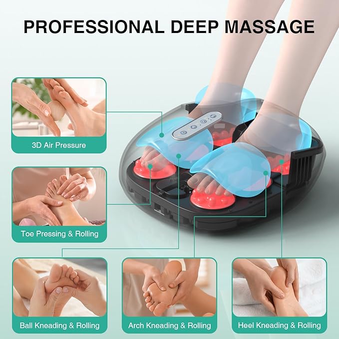 Medcursor Foot Massager Machine with Heat, Shiatsu Deep Kneading, Delivers Relief for Tired Muscles and Plantar, Multi-Level Settings & Adjustable Intensity for Home or Office Use, Gifts for Women Mom - Bloomnest