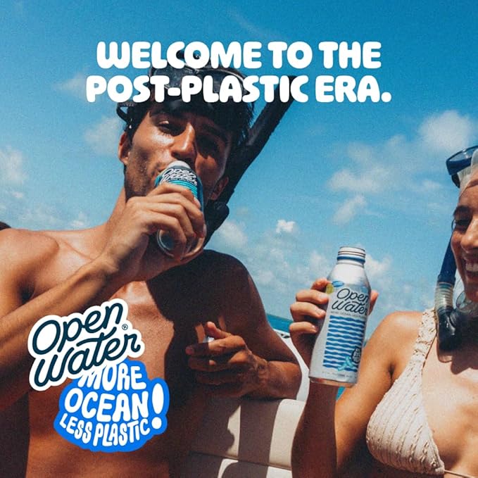 Open Water Still 16oz bottles (3 cases, 36 bottles) - Sustainable Aluminum Bottled Still Water With Electrolytes - 7.0 pH Balanced BPA-Free Ultra-Purified Water - Bloomnest