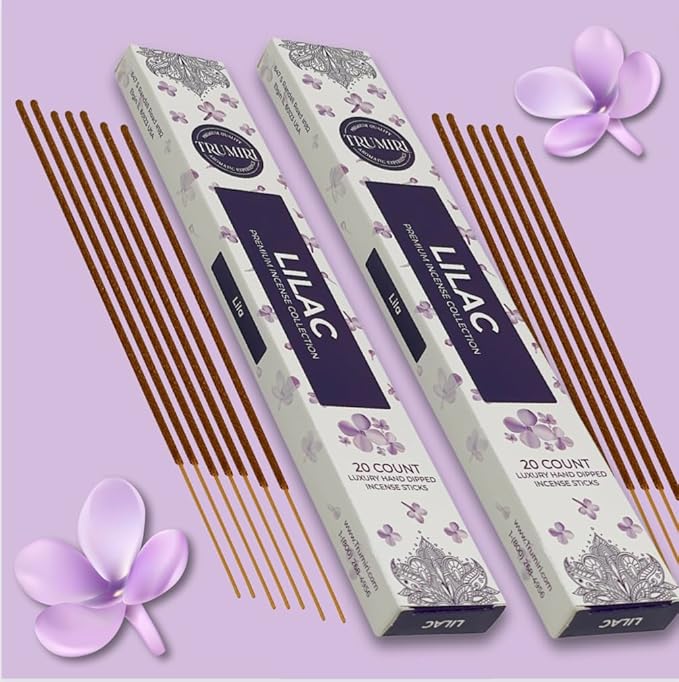 TRUMIRI Lilac Incense Sticks - Total 40 Sticks - Dual Pack of 20 - Non Toxic - Natural Fragrance TRUMIRI