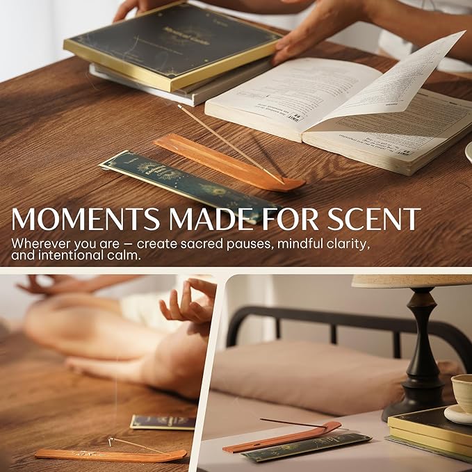 Mystical Guide Incense Sticks Variety Pack of 6 (120 Insence-Sticks) with Holder: Patchouli, Lavender, Sandalwood, Cinnamon, Lemongrass, Sage Inscents-Stick, Organic Incense Stick Non Toxic