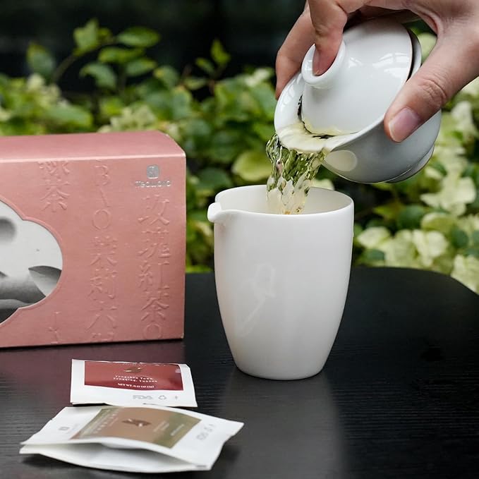 iTeaworld Chinese Flower Tea Sampler - 6 Flavor Mixed Pack (Jasmine Black/Green/Tieguanyin/Liu Bao Tea, Osmanthus Tieguanyin, Rose Black Tea), Assorted Tea, 20 Individual Small Packages, 3.53oz - Bloomnest