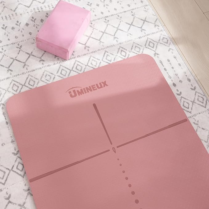 UMINEUX Yoga Mat Extra Thick 1/3'' & 2/5" Non Slip Yoga Mats for Women Eco Friendly TPE Fitness Exercise Mat with Carrying Sling & Storage Bag - Bloomnest