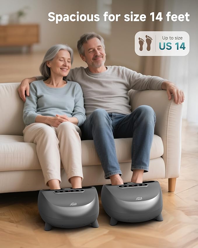 Snailax Foot Massager with Heat and Compression, Shiatsu Foot Massager for Neuropathy and Plantar Fasciitis, Deep Kneading, Rolling, Remote Control, Fits up to Size 14, Gifts - Bloomnest