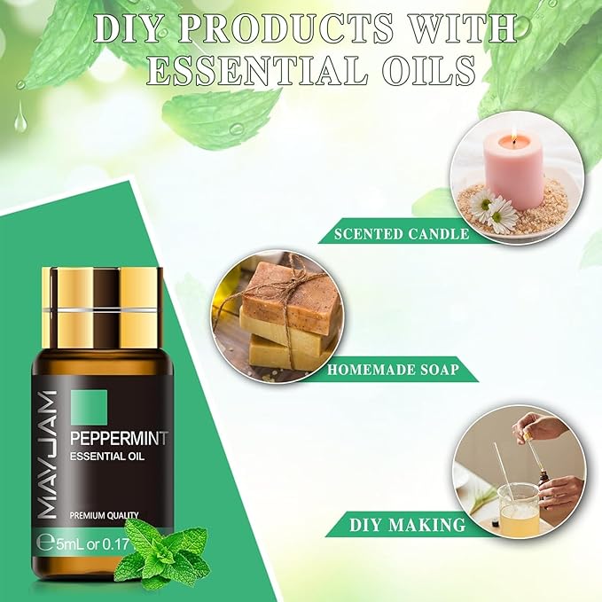 MAYJAM Tea Tree 20 Pcs Pure Essential Oil Gift Set, for Diffuser, Humidifiers, Skin Care, Massage, Fragrance Oil Scent for DIY Candle and Soap Making, Gift for Friend (5ML) - Bloomnest