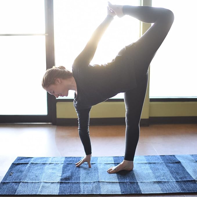 Hugger Mugger Cotton Yoga Rug - Absorbent, Grippy Tight Weave, Ashtanga and Hot Yoga Rug, Helps with Slippery Hands and Feet - Bloomnest