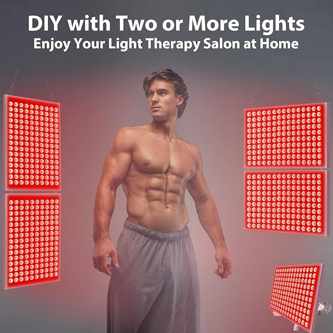 Red Light Therapy for Body and Face, Infrared Red Light Therapy Device with Stand, 660nm and 850nm LED RedLight Panel for Full Body Skin Rejuvenation at Home (2 Pack) Skylaxy