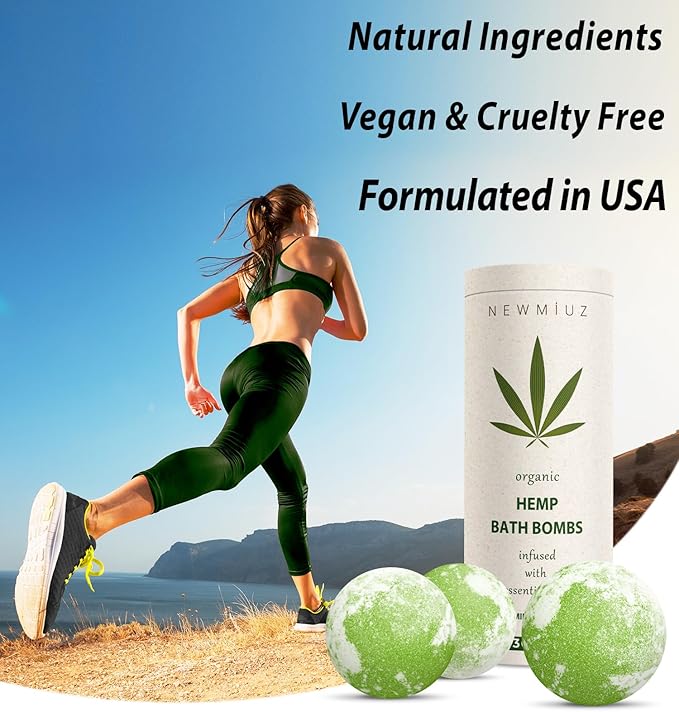 Organic Hemp Bath Bombs Infused Peppermint Eucalyptus Essential Oil Luxurious Bath Essentials Gifts for Dry Skin Immerse Yourself in A Blissful Spa - Bloomnest