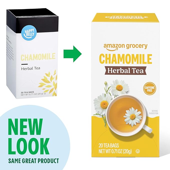 Amazon Grocery, Chamomile Herbal Tea Bags, 20 Ct - Bloomnest