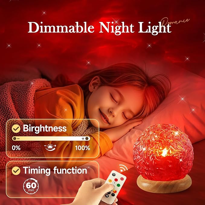 Mubarek Crystal Light Projector, 216 Modes Mood Lighting for Bedroom, Remote & USB Control Room Lights for Bedroom, Ambient Lighting Aesthetic Room Decor for Teen Girls Gifts, Christmas Gifts for Kids - Bloomnest