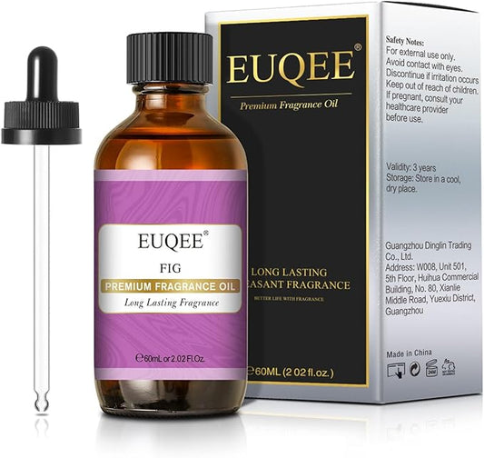 EUQEE Fig Fragrance Oil, Premium Fig Essential Oil 2.02 Fl oz with Glass Dropper for Diffusers, DIY Bath Bombs, Candle Making - 60ML - Bloomnest