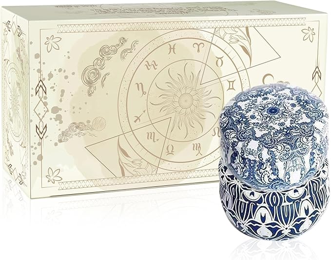 2 Pack 2.2-Ounce Scented Jar Candles - Blue&White Pordcelain Style - Perfect for Church, Family, Wedding, Party- Vibrant Colorful Iron Can Jars Candles(Lemon &Bergamot Fragrance) - Bloomnest