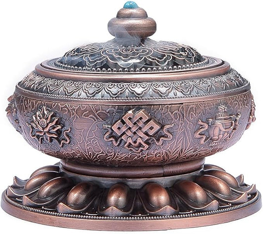 Incense Holder Burner Tibet Lotus Copper Alloy(Stick/Cone/Coil Incense) - Bloomnest