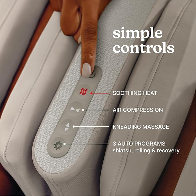 Homedics Luxe Comfort Foot Massager & Calf Massager with Heat, Shiatsu, Deep Kneading, Air Compression, Circulation Boost, Relaxation, Adjustable Modes, Post-Workout Recovery - Bloomnest