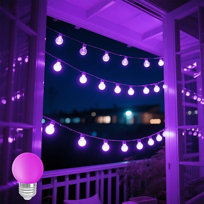 Dark Purple Pink Light Bulbs 1 Watt Low Lumen LED Night Light Bulb 10 Watt Equivalent E26/E27 Medium Base Mood Lighting for Wedding Party Bar Holiday Festival Halloween Christmas Room Decor 10Pack - Bloomnest