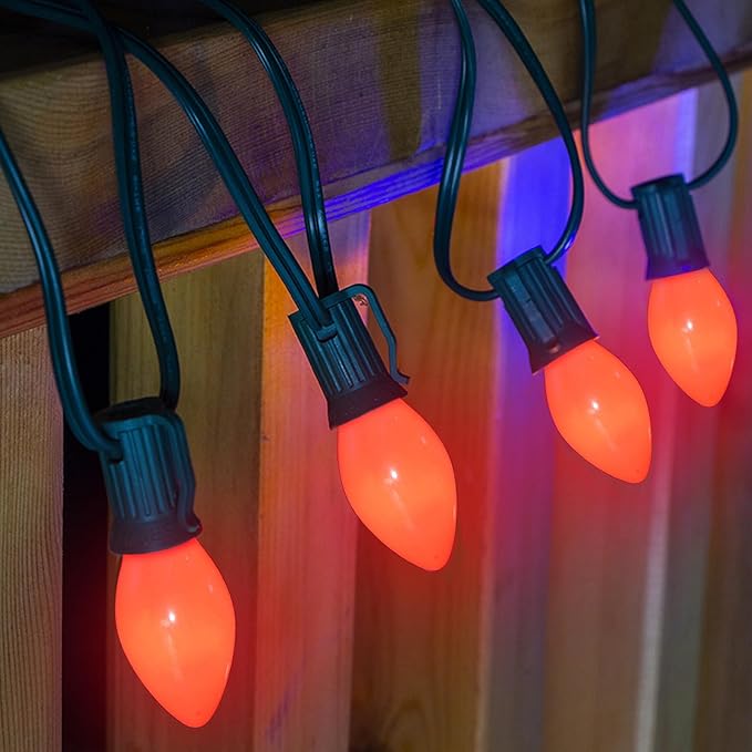 SUNSGNE C7 Red Christmas Replacement Night Light Bulbs, 5 Watt E12 Candelabra Base Bulbs - Great for Small Night Lights, Decorative Lights, Christmas Outdoor String Lights, Pack of 25 - Bloomnest