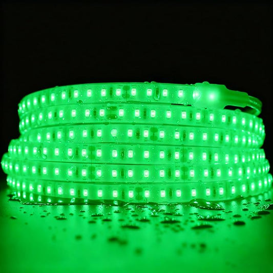SuperLightingLED Flex Green LED Strip Sauna Room Lighting, DC24V Durable High-temperature Resistant Dimmable Trimmable 5m/16.4ft 600 LEDs Bright IP68 Vapor Tight Chromotherapy Light for Sauna (Green)