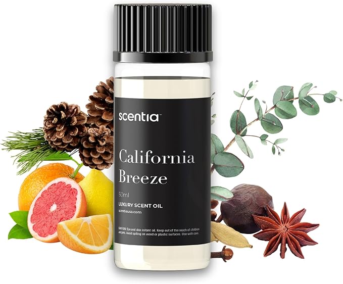 Scentia Hotel Diffuser Oil Inspired by The Delano Beach Club Hotel Scent - 50 mL 1.69 fl oz - Fragrance Oil Blend Orange, Green Tea & Jasmine for Aromatherapy Diffusers - California Breeze - Bloomnest