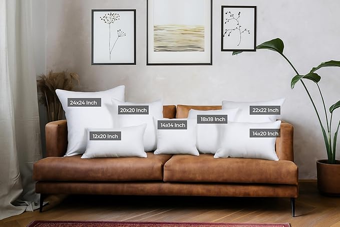 Utopia Bedding Throw Pillows (Set of 4, White), 24 x 24 Inches Pillows for Sofa, Bed and Couch Decorative Stuffer Pillows - Bloomnest