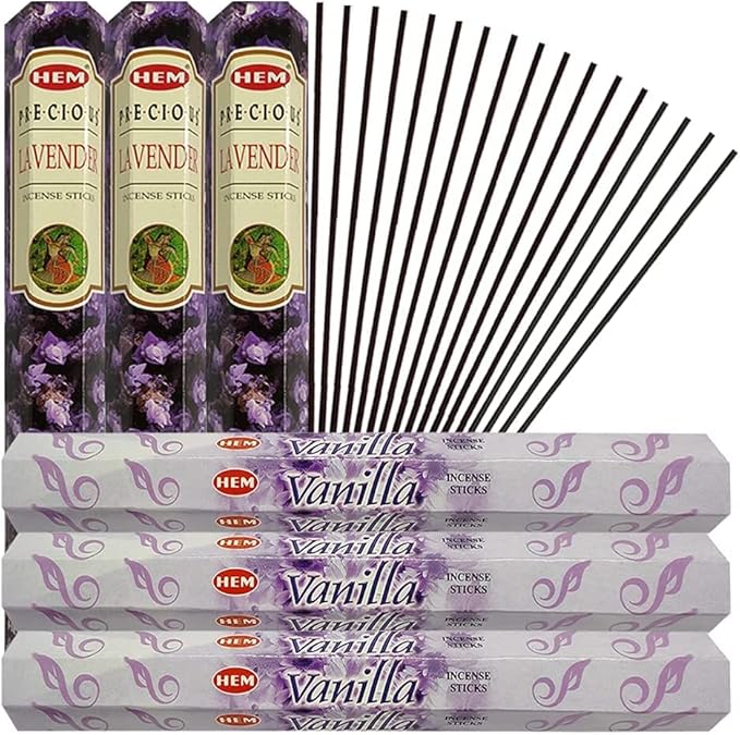 Lavender & Vanilla Incense Sticks & Holder Bundle Variety Pack from Hem Trumiri Insense Insence