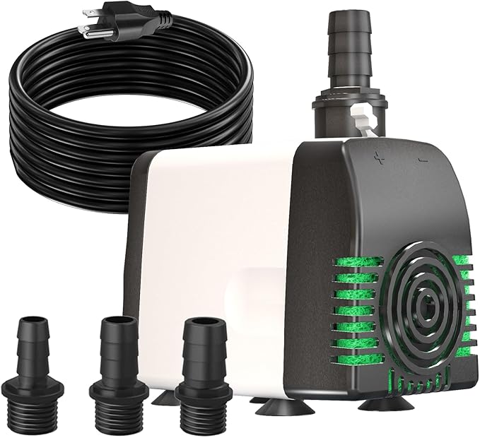 Pond Pumps 880GPH Submersible Water Pump with 10ft long cord for Fountains, Hydroponics, Ponds, Aquariums & More - Bloomnest