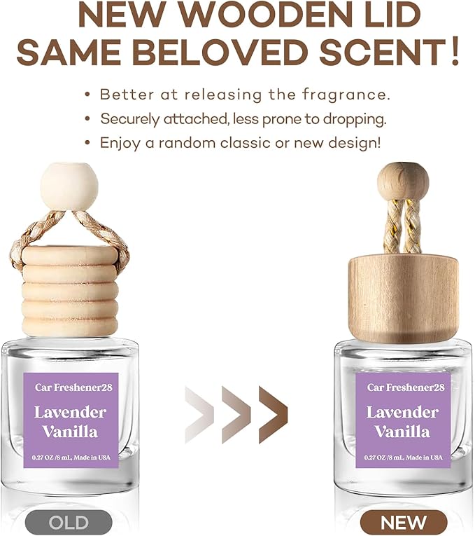 C Classy Car Air Freshener Hanging 2 Pack, Lavender Vanilla Essential Oil Diffuser for C ar, Cute Air Freshener, Long-Lasting Fragrance, C ar Air Fresheners for Women & Men Gift, Made in USA - Bloomnest