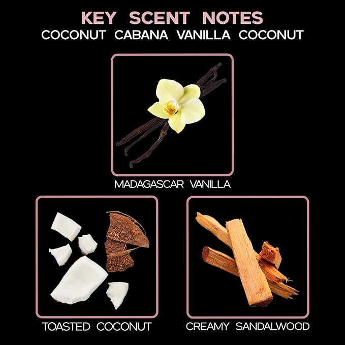 LOVSPA Coconut Cabana Diffuser Oil - Luxury Essential Oils for Diffuser Refill & Air Freshener Room Spray - Long-Lasting & Natural Home Fragrance, Scented Oil for Diffusers, USA Made, 4oz - Bloomnest