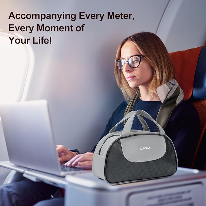 Neck Massager for Pain Relief Deep Tissue, Shiatsu Neck and Back Massager With Heat, Electric Massage Pillow for Shoulder Leg Body Muscle Pain Relief, Gifts For Women Men Mom Dad (Grey【with bag】) - Bloomnest